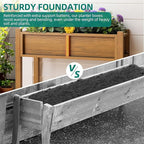 YITAHOME Elevated Garden Bed HDPE Raised Garden Bed with Legs & Drainage Hole Poly-Wood Weatherproof Elevated Planter Box Patio Planters for Vegetables Flowers Plant Bed for Garden, Teak