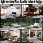 Plant Stand, 2 Pack Round Plant Stands Indoor Outdoor, Retro Design 15'' Tall Plant Stand, Rust-proof Coated Metal Plant Pot Stand Flower Stands for Indoor Plants Patio Garden Home Decor Black