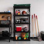 IRIS USA 5-Shelf Heavy Duty Plastic Storage Shelves, 750lb Capacity, 73" H x 36" W x 18" D, Large Modular Shelving Unit Storage Organizer for Garage, Home, Warehouse & Gym, Storage Rack - Black