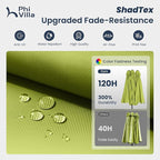 PHI VILLA 15ft Large Patio Umbrellas with Base, Outdoor Double-Sided Rectangle Market Umbrella for Pool Lawn Garden, Lime Green