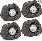 Solar Rock Lights Outdoor – 4 Pack Waterproof LED Landscape Garden Spotlights, Realistic Stone Design, Wireless Solar Powered Pathway Lights for Yard, Walkway, Patio & Lawn Decoration (Auto On/Off)