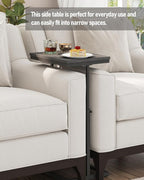 TUTOTAK End Table, Side Table, Tall Couch Table, Sofa Table, Living Room, Bedroom,Black TB01BK083P