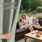 RYB HOME Extra Wide Outdoor Curtains for Patio Waterproof Heavy Duty Thermal Insulated in Summer Full Coverage Privacy for Gazebo, Cabana & Pergola, W100 x L90, Sea Green, 1 Panel
