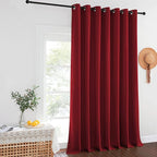 NICETOWN Blackout Curtains for Sliding Glass Door Room Divider Noise Reduce Curtain Panel Portable Window Screen Sliding Partition, W100 x L102 inches, 1 Panel, Burgundy Red