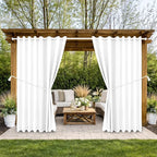 Waterproof Outdoor Curtain W105 x L108 - Grommet Top Sunlight Blocking Window Treatment Drapes Blackout Curtains for Home Bedroom Living Room Outdoor Patio Porch Pergola Cabana Gazebo (2 Panels)