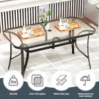 TLSUNNY 7 Pieces Patio Dining Set, Outdoor Table and Chairs W/1.69″ Umbrella Hole, 30"X 55" Table and Stackable Textilene Chair, All Weather Patio Furniture Set (Umbrella not Included) (Grey)