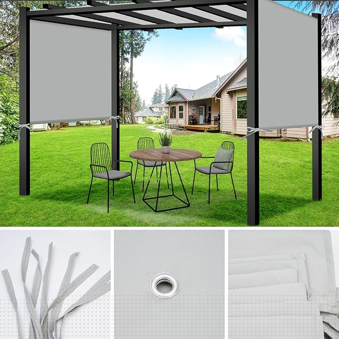 17x6.8 Ft Universal Pergola Replacement Canopy, Outdoor Canopy Shade Cover(Cover Only) (Gray)