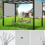 17x6.8 Ft Universal Pergola Replacement Canopy, Outdoor Canopy Shade Cover(Cover Only) (Gray)