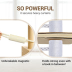 Hion Magnetic Curtain Tiebacks Beige 6 Pack, Curtain Tiebacks Buckles Holdbacks Holders Hooks Clip for Home Bedroom Office Decorative Thick or Thin Curtain