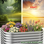 4 Pcak 2x2FT Raised Beds for Gardening, Corrugated Galvanized Steel Raised Garden Bed, Outdoor Metal Above Ground Garden Bed for Vegetables and Flowers-2x2FTx10Inch