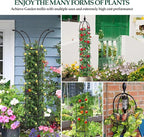 Garden Obelisk Trellis for Climbing Plants Outdoor, 6.6ft Tall Rustproof Coated Metal Plant Support with Garden Twist Tie for Tomato Cucumber Ivy Vines Rose Potted Plant Trellis 1 Pack