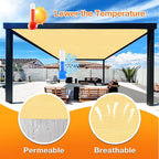 Artpuch Outdoor Pergola Shade Cover 5x12 FT Sun Shade Cloth with Grommets Sand 90% UV Protection Canopy Patio Privacy Screen (Customized Available)