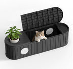 DRATO Outdoor Storage Box, Resin Deck Storage Box Waterproof Patio Storage Box for Indoor & Outdoor Use，Black