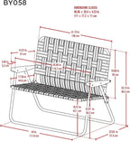 Camp & GO 16.5" High Seat Outdoor Double Wide Loveseat Web Folding Chair, Blue/Red