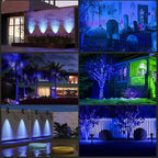 T-SUN Blue Solar Spotlights, Solar Lights Outdoor Waterproof, Auto ON/Off Adjustable Solar Garden Pond Lights for Tree, Patio, Yard, Garden, Driveway, Stairs, Pool Area (Blue- 2 Pack)