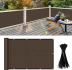 LOVE STORY 3'x6' Brown Balcony Screen Privacy Fence Cover UV Protection (HDPE) Weather-Resistant 3 FT Height Shield for Deck, Patio, Backyard, Outdoor Pool, Porch, Railing