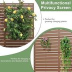 Casaphoria Metal Privacy Screen Outdoor, 72" H x 35" W Freestanding Decorative Privacy Screen for Patio Deck Balcony Garden with Stable Base, Brown-Louvered