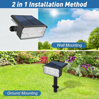 T-SUN Solar Spot Lights Outdoor, 4 Pack 49LED Landscape Spotlights, 2 Lighting Modes Auto ON/Off Solar Lights for Trees, Garden, Yard, Pathway, Driveway(Blue)