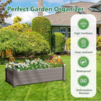 Raised Garden Bed, 21 Gallon Self-Watering Outdoor Raised Planter Box with Drainage Plug and Gauge for Vegetables, Flowers and Herbs, Durable Rustproof Resin for Backyard Patio Porch (Grey)