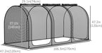Outsunny 9' x 4' Crop Cage, Plant Protection Tent with Three Zippered Doors, Storage Bag and 4 Ground Stakes, for Garden, Yard, Lawn, Black