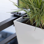 Veradek Pure Series Railing Planter - Plastic Hanging Planter for Outdoor Balcony/Fence | Durable All-Weather Use with Adjustable Brackets | Modern Décor for Flowers, Succulents, Hanging Plants