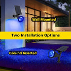 T-SUN Blue Solar Spotlights, Solar Lights Outdoor Waterproof, Auto ON/Off Adjustable Solar Garden Pond Lights for Tree, Patio, Yard, Garden, Driveway, Stairs, Pool Area (Blue- 2 Pack)