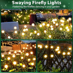 12-Pack Garden Solar Lights, 96 LED Solar Lights Outdoor for Garden Decor, Waterproof Firefly Light Outdoor (Sway by Wind), Swaying Light for Outside Yard Pathway Landscape Decorations (Warm White)
