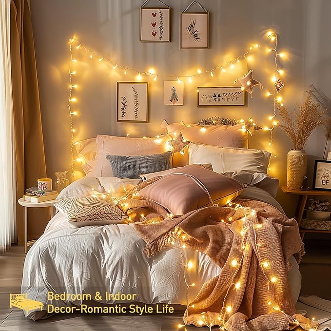 String Lights 800 LED Warm White Outdoor Indoor with Remote
