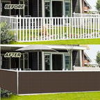 LOVE STORY 3'x6' Brown Balcony Screen Privacy Fence Cover UV Protection (HDPE) Weather-Resistant 3 FT Height Shield for Deck, Patio, Backyard, Outdoor Pool, Porch, Railing
