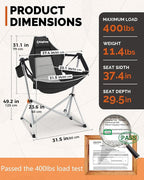 KingCamp Hammock Chair with Footrest – Heavy Duty Swinging Rocking Camping Chairs for Adults up to 400lbs, Folding Portable Oversized Rocker with Cup Holder & Pillow for Outdoor Beach Lawn RV Sports