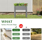 SoliWood Set of 2 Raised Garden Bed with Legs, 31x16x31'', Outdoor Wood Elevated Planter Box, Grey Cedar, Thick Legs, w/Liner