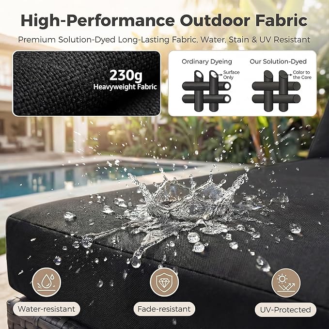 NICESOUL 9 Piece Extra Large Outdoor Patio Furniture Conversation Set with Fire Pit Natural Gas/Propane, 29.3'' High Back Modular Deep Seat Sectional Sofa Set for Outside, 2 Color Cushion Black&Gray
