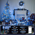 String Lights, 168 ft Blue and White LED Outdoor Lights with Remote