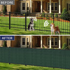 Windscreen4less Privacy Fence Screen Heavy Duty Windscreen Fencing Mesh Fabric Shade Net Cover with Brass Grommtes for Outdoor Wall Garden Yard Pool Deck, 6'x232' Green
