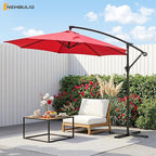 NEWBULIG 10FT Patio Umbrella, Offset Cantilever Outdoor Patio Table Umbrella, UV Protection, Fade Resistant Fabric, Easy Tilt Adjustment for Pool, Deck, Garden, Backyard