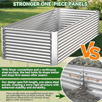 3 Pack Tall 4x2x1.5FT Raised Beds for Gardening, Corrugated Galvanized Steel Raised Garden Bed, Outdoor Metal Above Ground Garden Bed for Vegetables and Flowers(Rectangular)