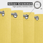 Easy-Going Linen Look Outdoor Curtains Waterproof Windproof Porch Curtains, Soft Thicken Outdoor Privacy Curtains for Patio, Gazebo, Grommet Top and Tab Bottom Drape, 1 Panel, 54x96 inch, Yellow