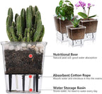 Self Watering Pots Set, 3 Pack 5/4.1/2.7 Inch Self Watering Pot for Indoor Plants, Clear Flowers Pot Planter with Deep Reservoir for Spider Plant, Orchid, African Violet