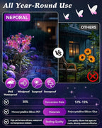 Neporal Solar Garden Lights, 6PK Purple Phalaenopsis Solar Flowers Outdoor Waterproof, Solar Lights Decorative for Garden,Yard Decor, Outdoor Decor