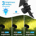 VOLISUN Solar Spotlight Outdoor, IP67 Waterproof Solar Landscape Spot Lights，Uplights for Yard Garden Pathway - 12 Pack (Warm White) 27 LED 3 Lighting Modes