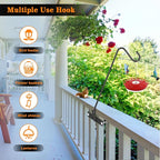 FEED GARDEN 2 Pack 13.5 Inch Deck Hooks for Vertical Railing, Adjustable Deck Bird Feeder Hanger for Hanging Lanterns, Wind Chimes, Flower Baskets, Suet Feeders