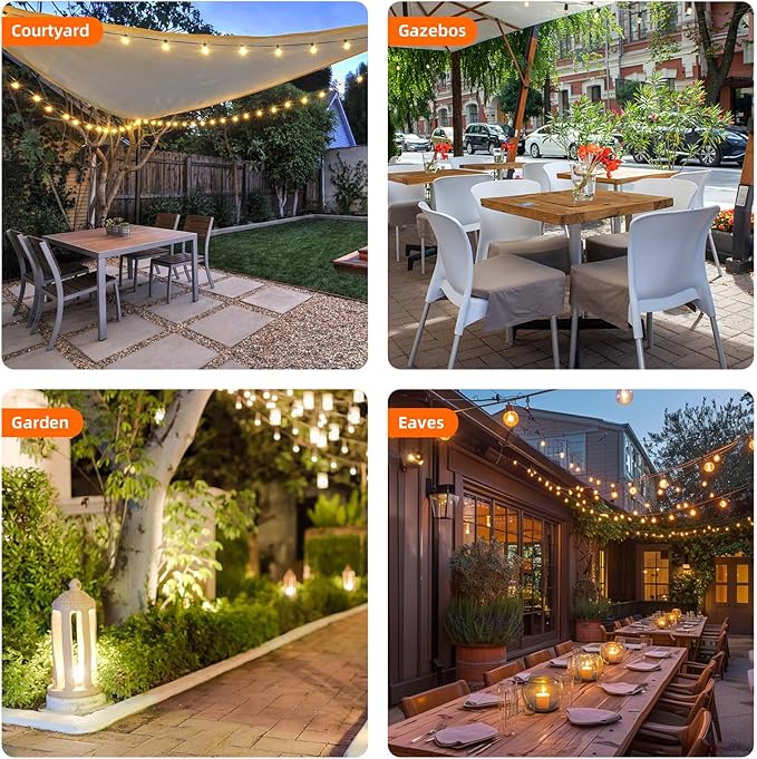 String Lights 150FT Outdoor, 72 Shatterproof G40 Bulbs, IP65 Waterproof