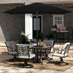 JEAREY 6.5x10 ft Rectangular Patio Umbrellas Rectangle Outdoor Umbrella with Push Button Tilt and Crank, Market Table Umbrella 6 Sturdy Ribs UV Protection for Poolside Garden Backyard Deck, Black