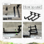 6 Pcs Window Box Brackets Adjustable Planter Box Brackets Heavy Duty Deck Railing Planter Flower Holder for Railing Patio Garden Fence Balcony Outdoor