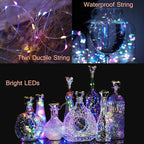 Indoor String Lights for Wine Bottles, 12 Pack, Solar Multicolor