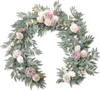 Artificial Eucalyptus Garland 6ft Dusty Rose Peony
