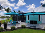 PURPLE LEAF 10ft Patio Umbrella Outdoor Square Umbrella Large Cantilever Umbrella Windproof Offset Heavy Duty Sun for Garden Deck Pool Patio, Turquoise Blue