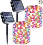 Joomer Solar Fairy Lights, 2-Pack Total 80FT 240LED Solar String Lights Outdoor Waterproof 8 Lighting Modes for Fence Party Garden Patio Yard Home Holiday Tree Outdoor Decoration (Multicolor)