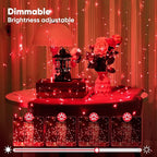 Indoor String Lights, Red Battery-Powered LED Set with Remote, 65.6 Ft