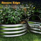 Galvanized Metal Planter Round Raised Garden Bed Kit for Gardening Outdoor Garden Box Raised Flower Bed 1PC Gold 3X3X1FT